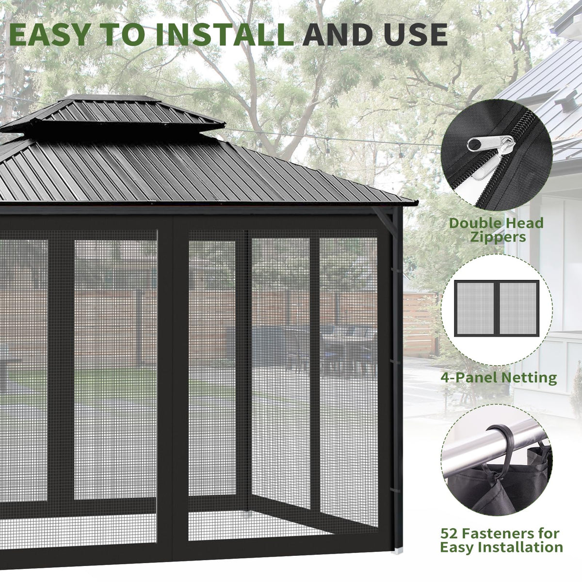 10' x 10' Pop Up Canopy Tent Replacement Mosquito Netting T6901