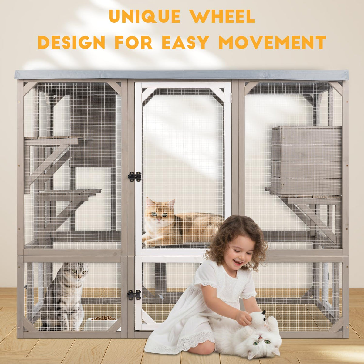 Wooden Catio with 4 Platforms I76551
