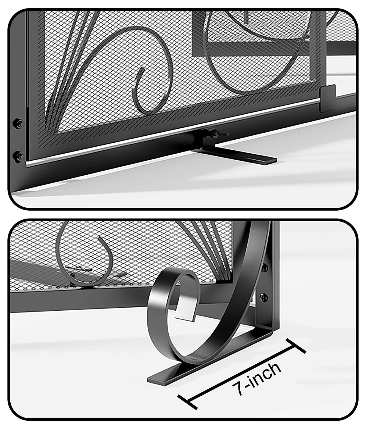Fireplace Screen Steel Mesh Spark Guard 35" L x 28" H O650
