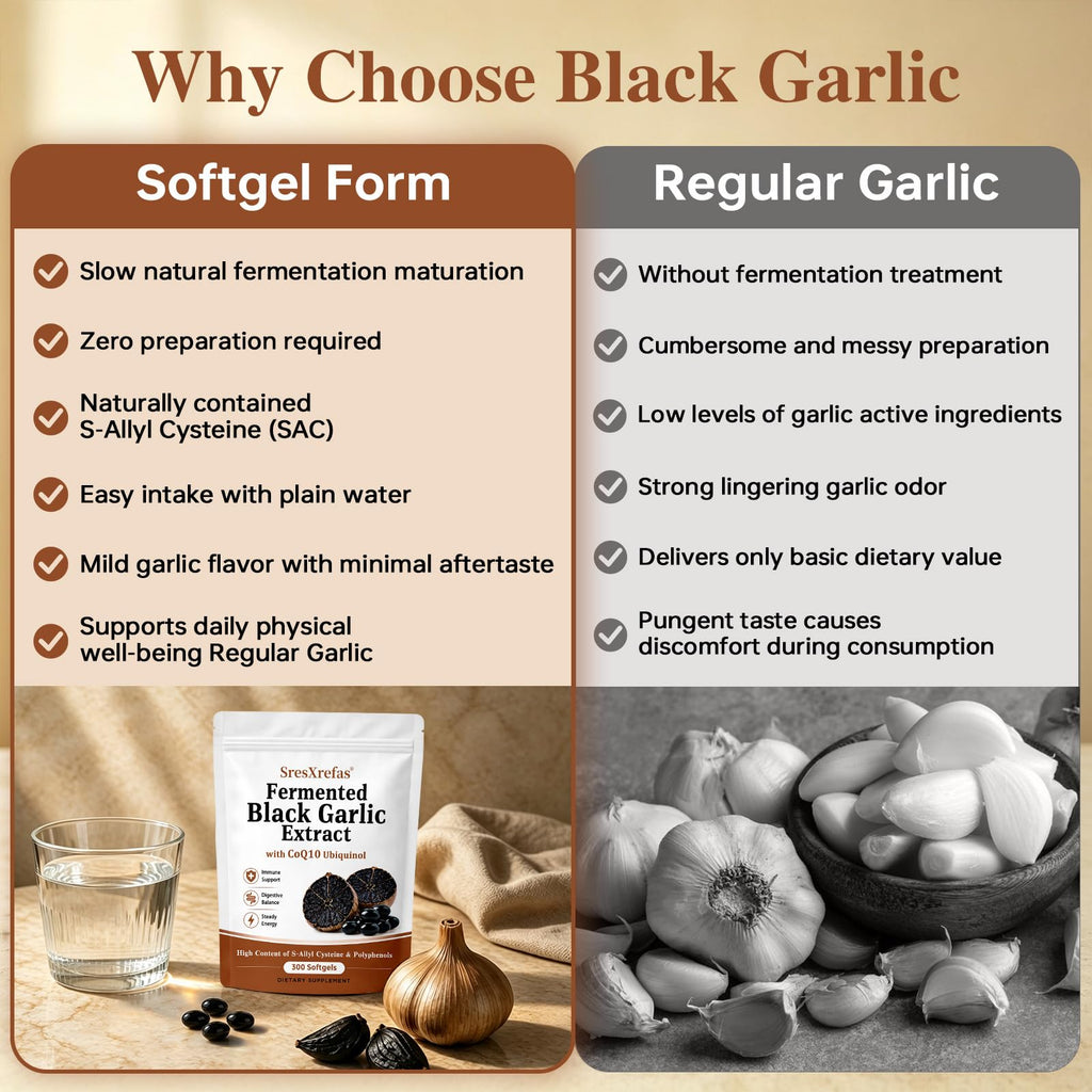Black Garlic Extract with CoQ10, 300 Softgels H335