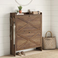 Narrow Shoe Storage Cabinet with 2 Flip Drawers K4874
