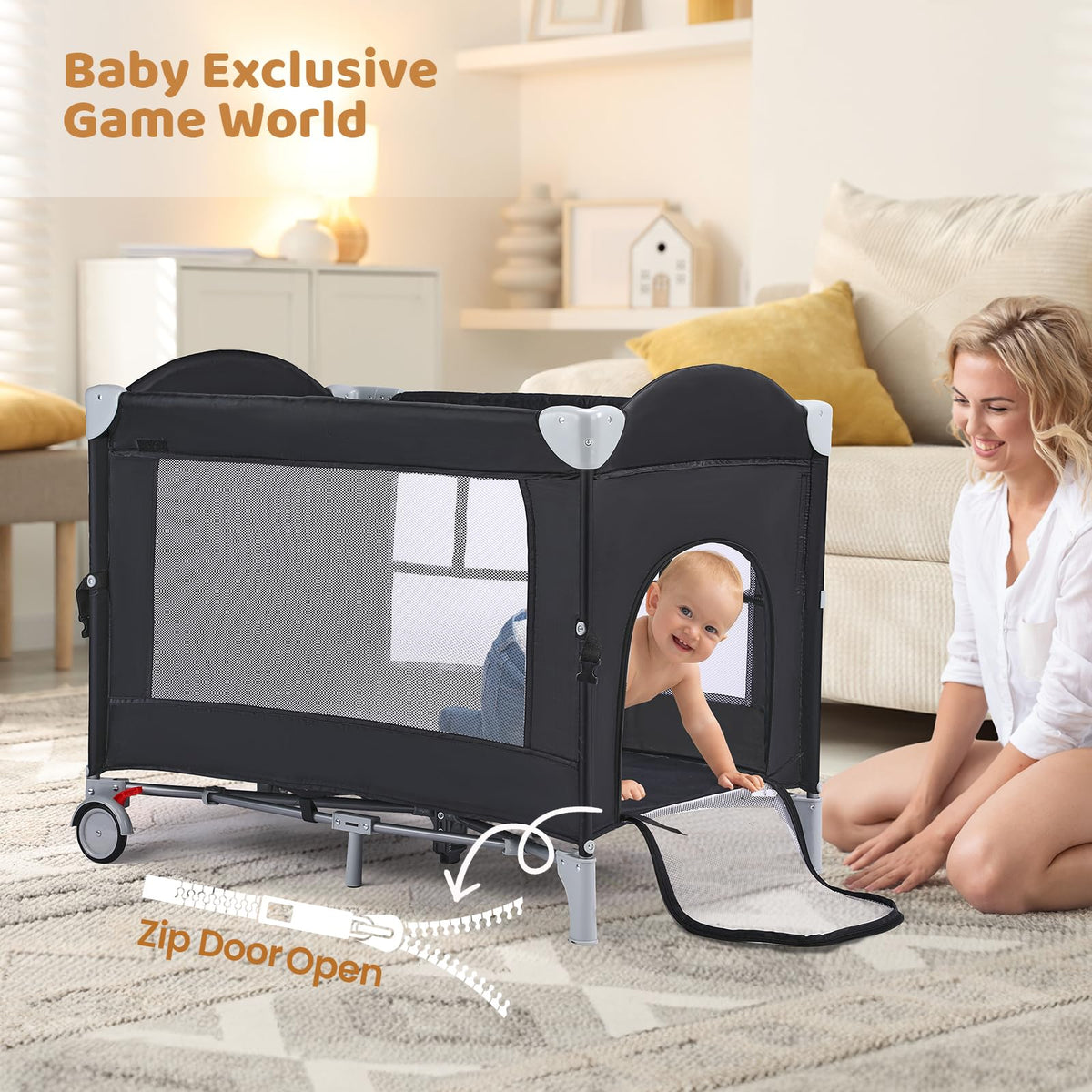 5-in-1 Pack and Play with Bassinet, Changing Table and Portable Crib N395971