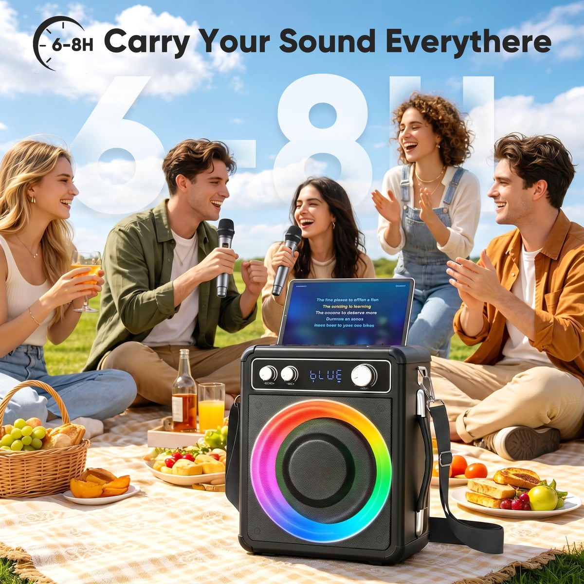 Karaoke Machine with 2 Wireless Mics G8829