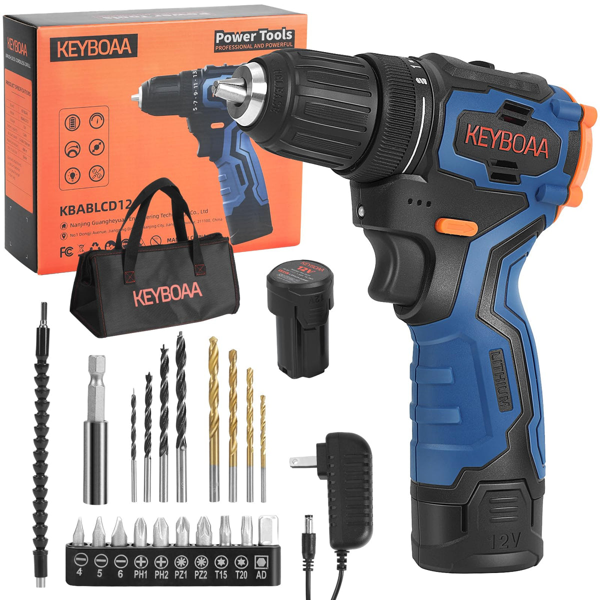 Brushless Cordless Drill Set with 2 Batteries & Charger Y153