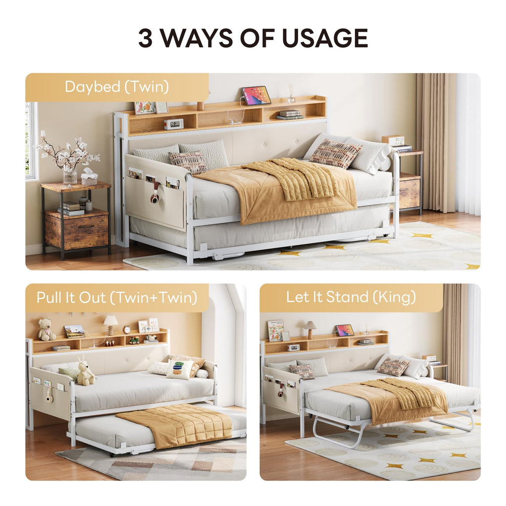 White Daybed with Trundle B6972