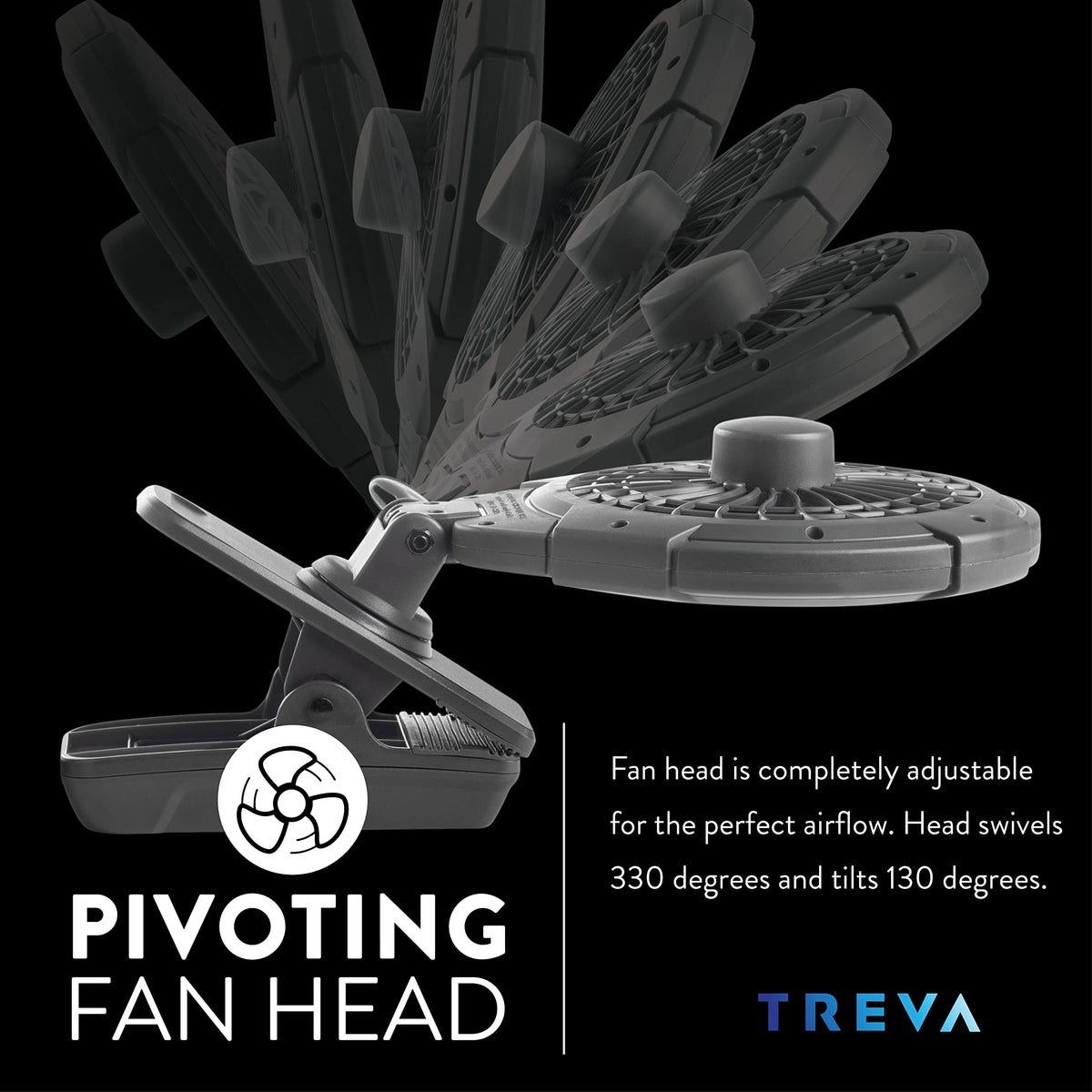 Battery USB Powered Clip on Fan 2-Speed Gray W6067