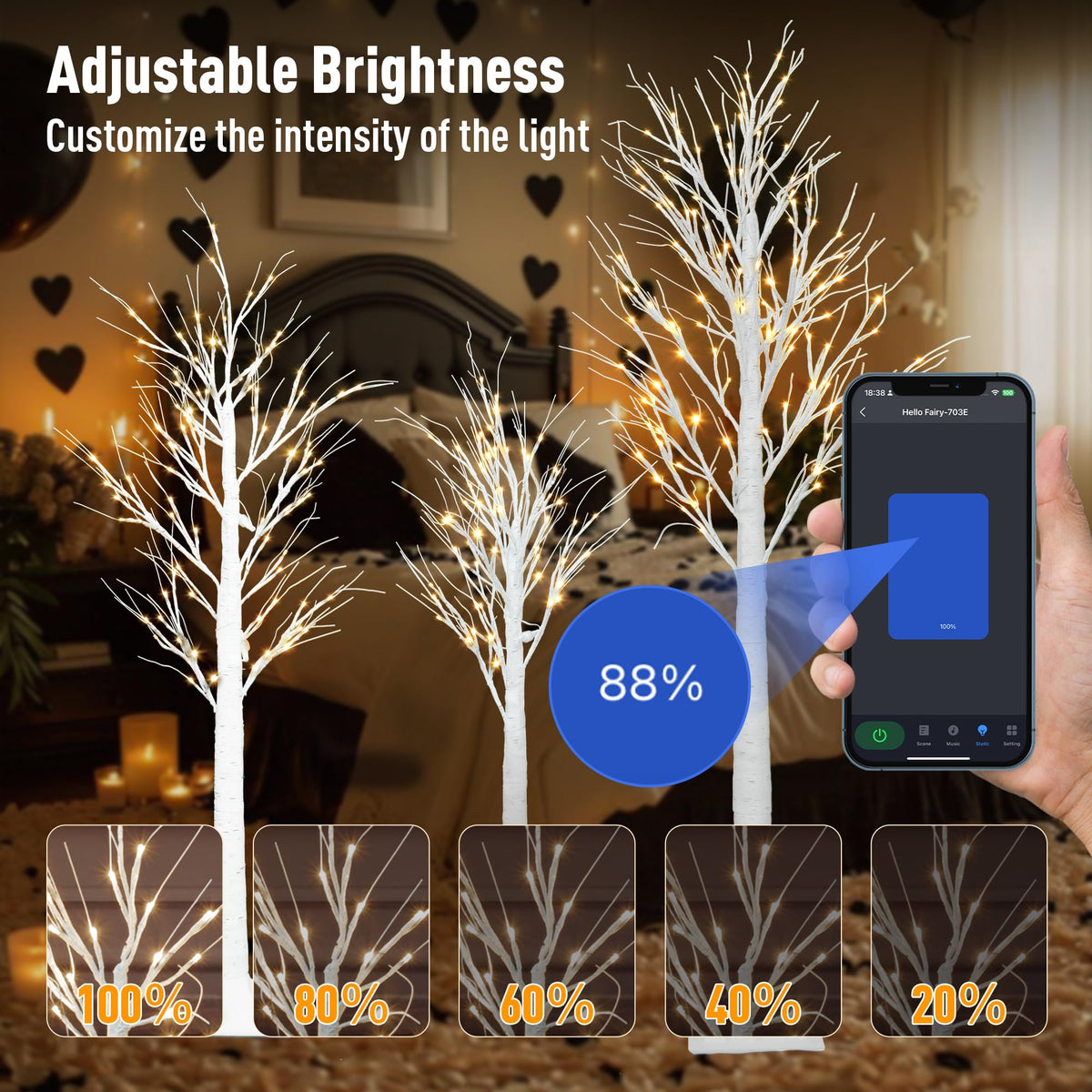 Lighted Birch Trees 4FT 5FT 6FT N460