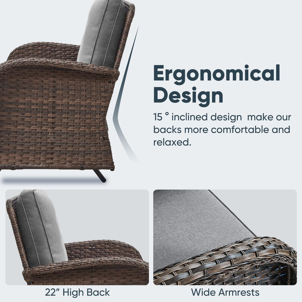 Brown 2 Seater Wicker Outdoor Glider Bench W206