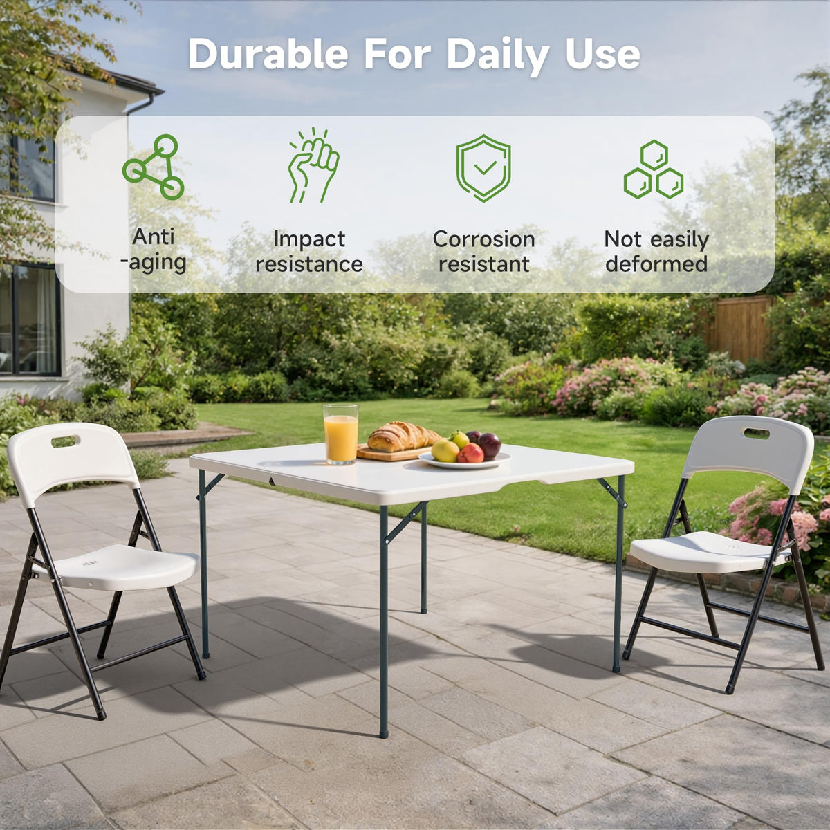 3 ft Square Folding Card Table with Carrying Handle C265