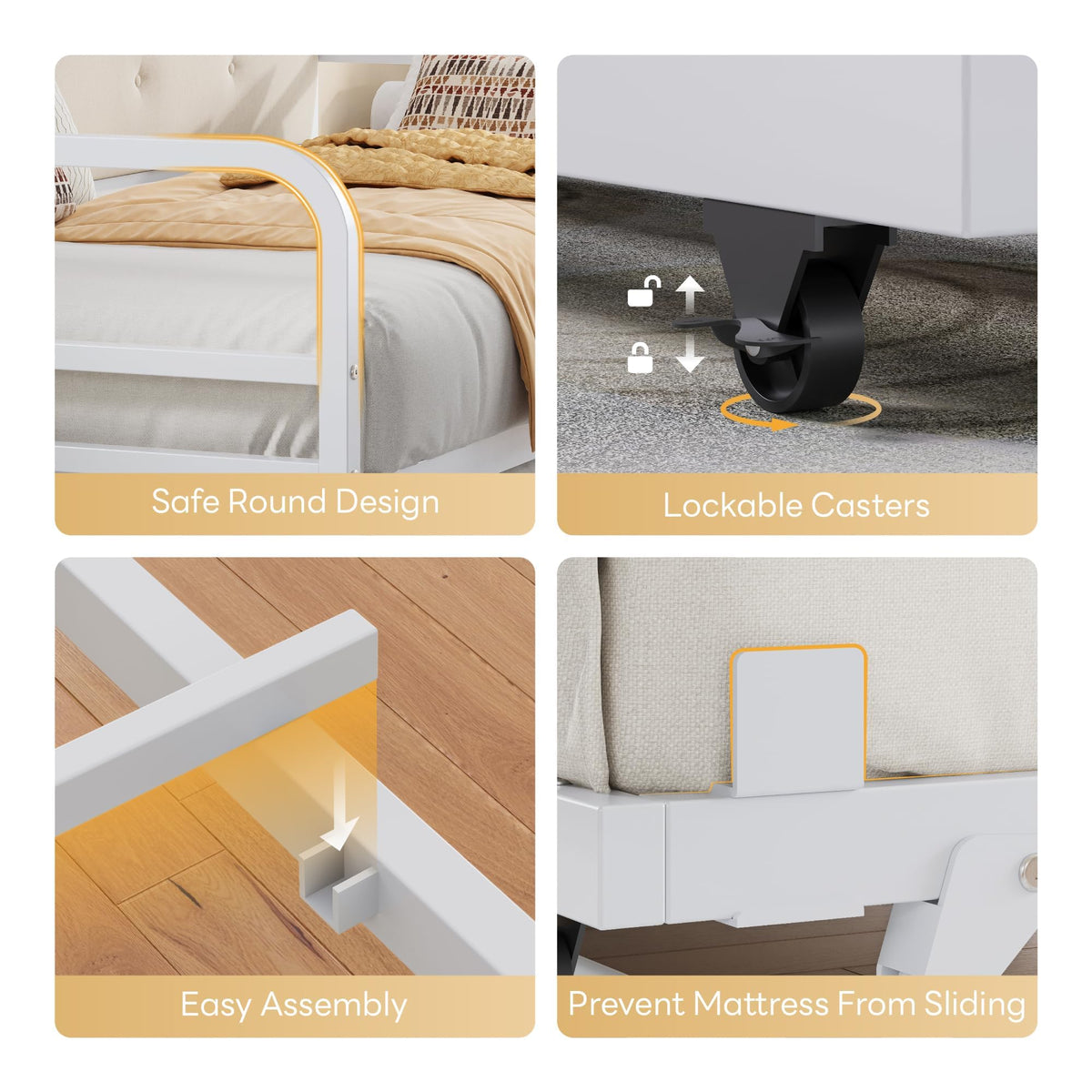 White Daybed with Trundle B6972