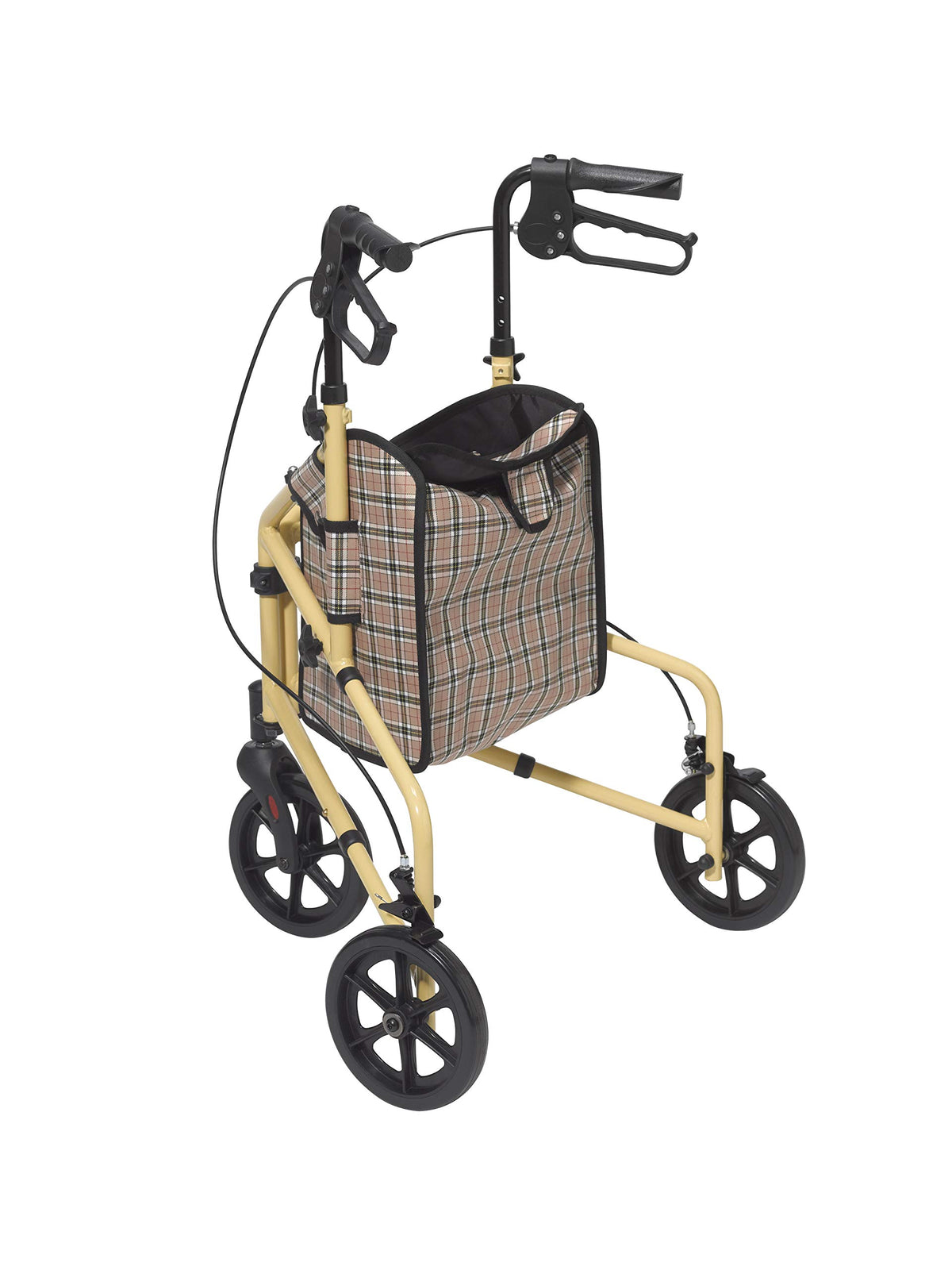 Tan Plaid Rollator Walker with Wheels C687