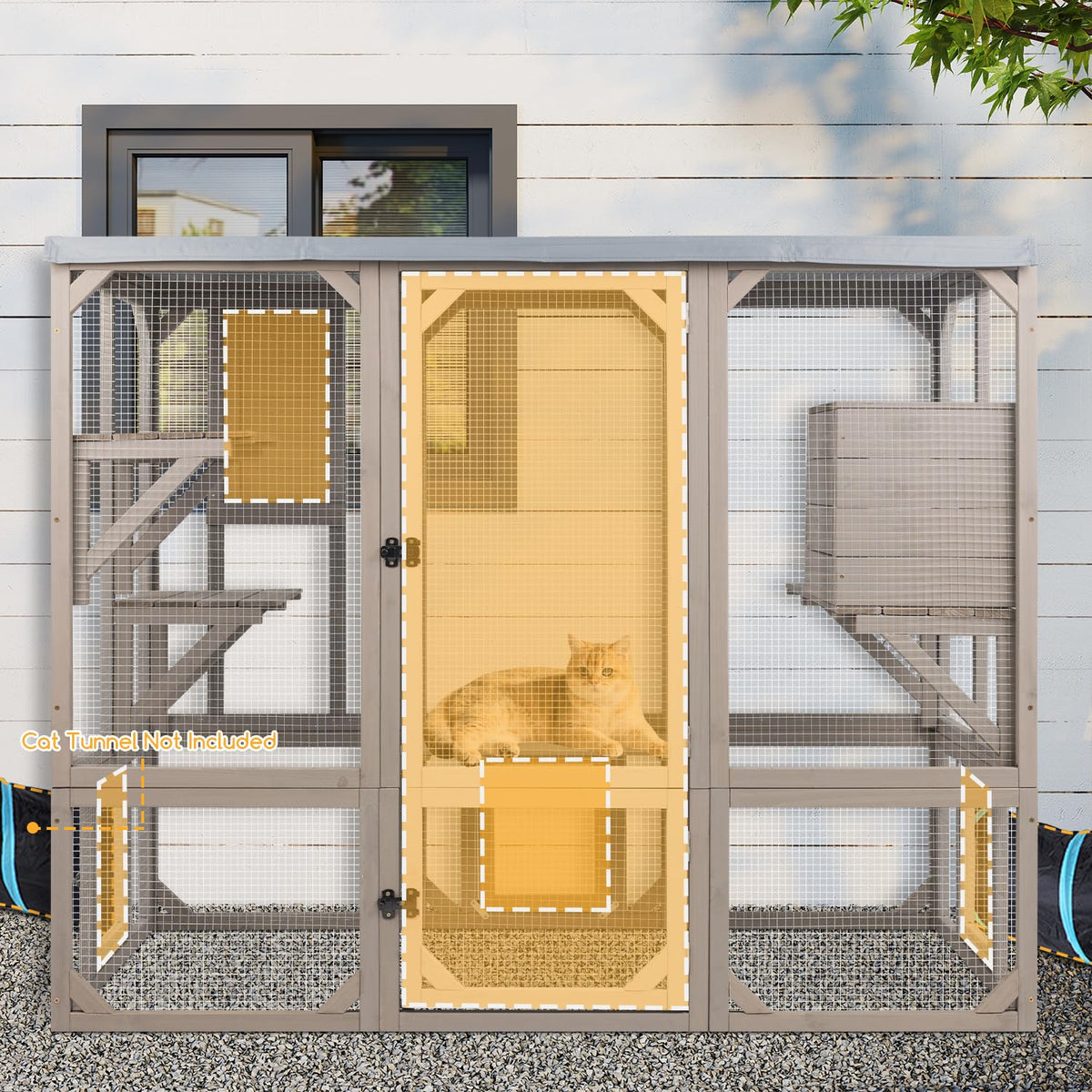 Wooden Catio with 4 Platforms I76551