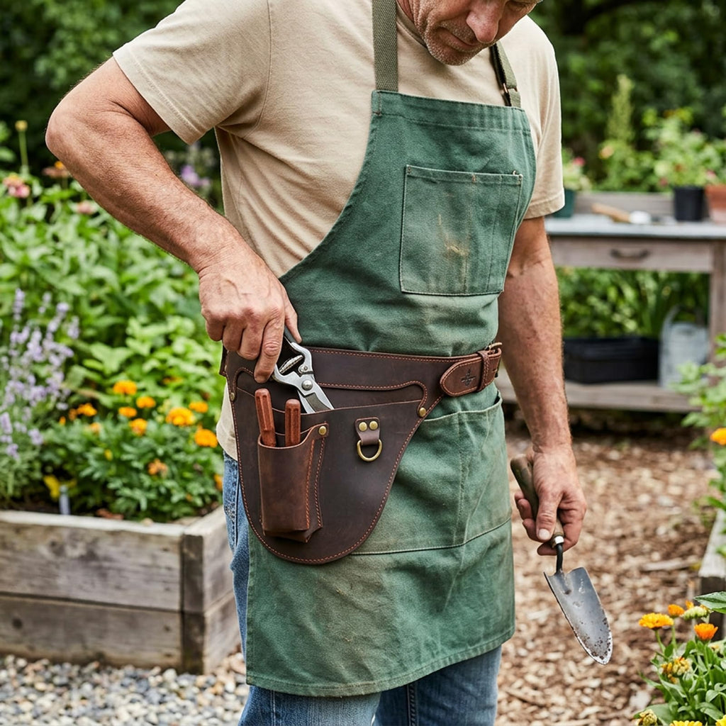 Leather 3 Pockets Adjustable Tool Belt Bag W11530