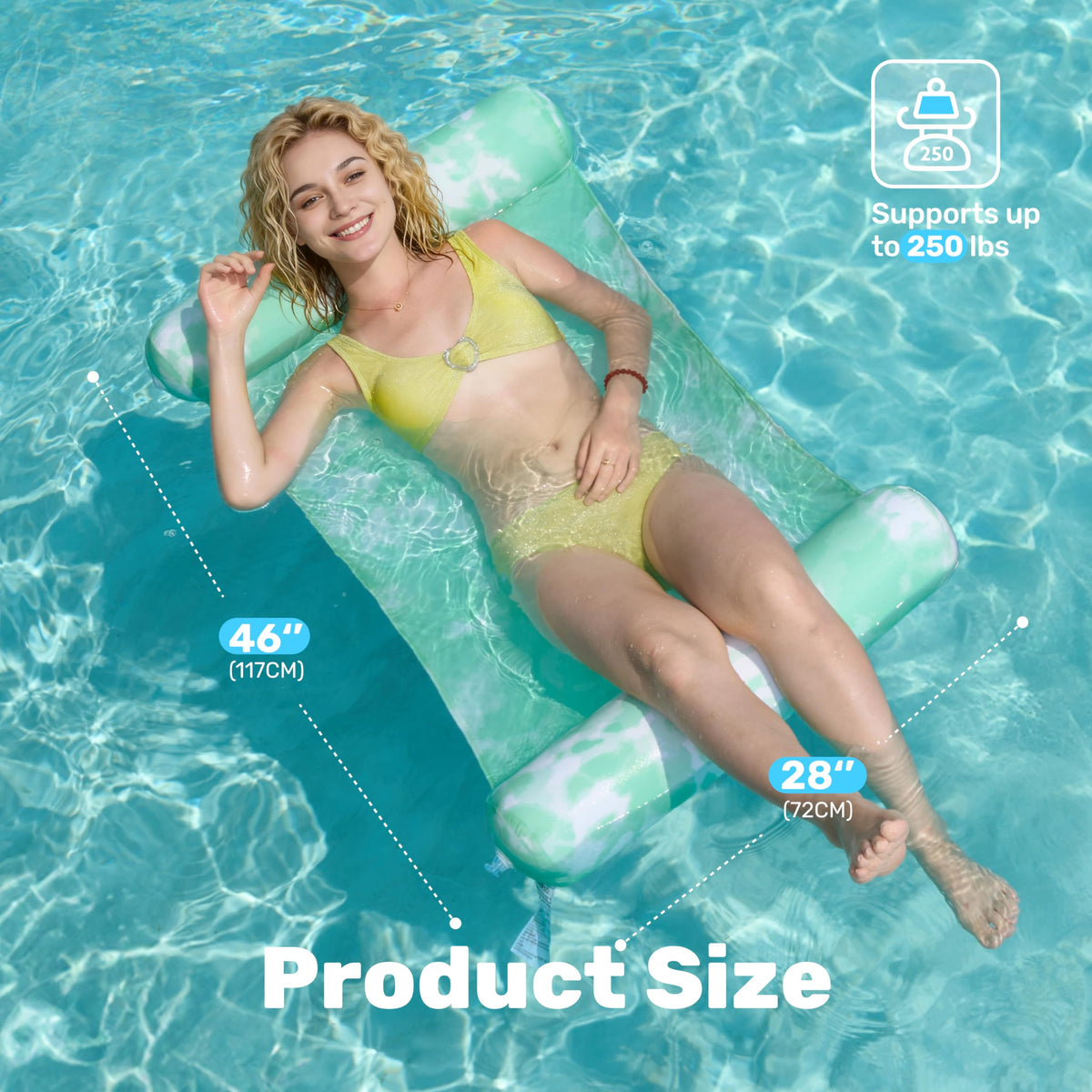 3 Pack 4-in-1 Inflatable Pool Floats Water Hammock Lounges G848940