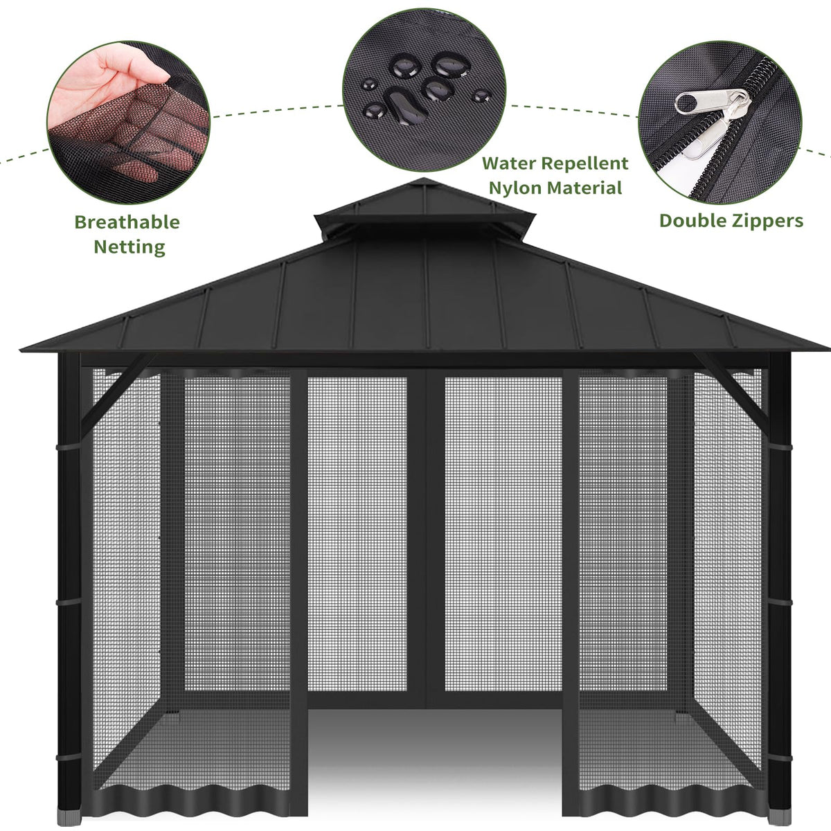 10' x 10' Pop Up Canopy Tent Replacement Mosquito Netting T6901