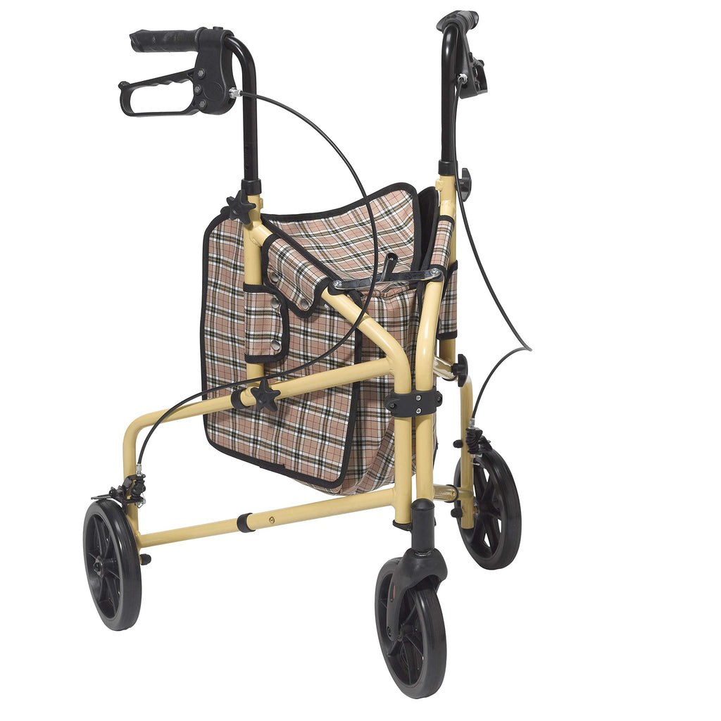 Tan Plaid Rollator Walker with Wheels C687