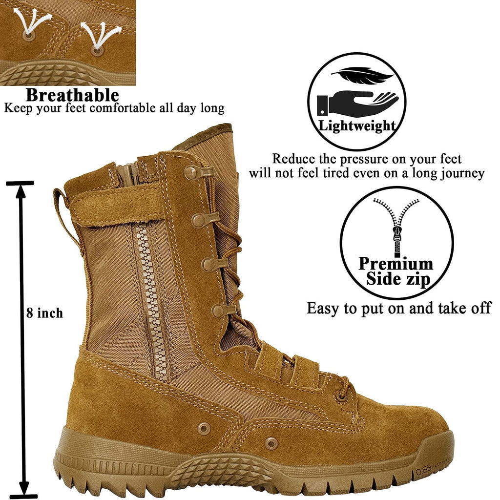 8 Inches Suede Leather Side Zipper Work Boots I864750