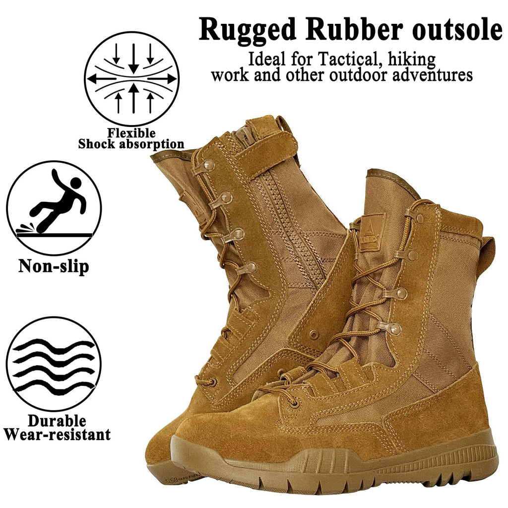 8 Inches Suede Leather Side Zipper Work Boots I864750