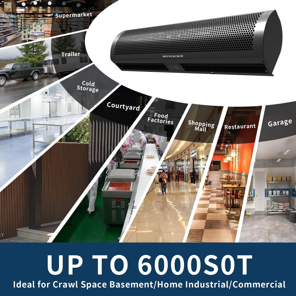 36 Inch Matte Black Wall Mounted Air Curtain O45423