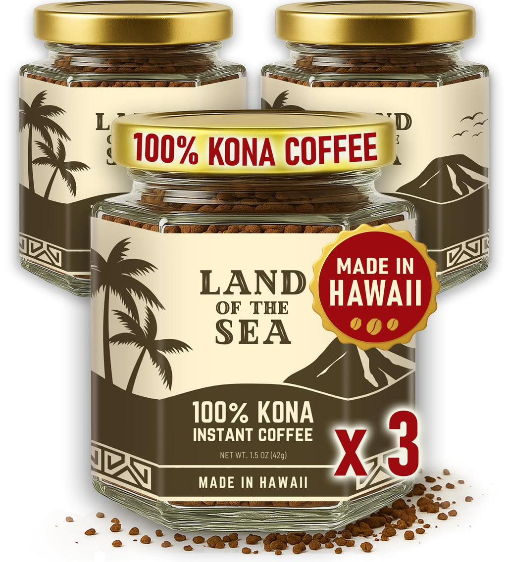 Hawaiian Instant Coffee 3 Packs Medium Roast Freeze Dried Arabica D78292