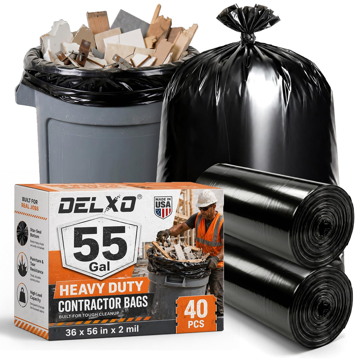 55-60 Gallon 40 Count Trash Bags T3953