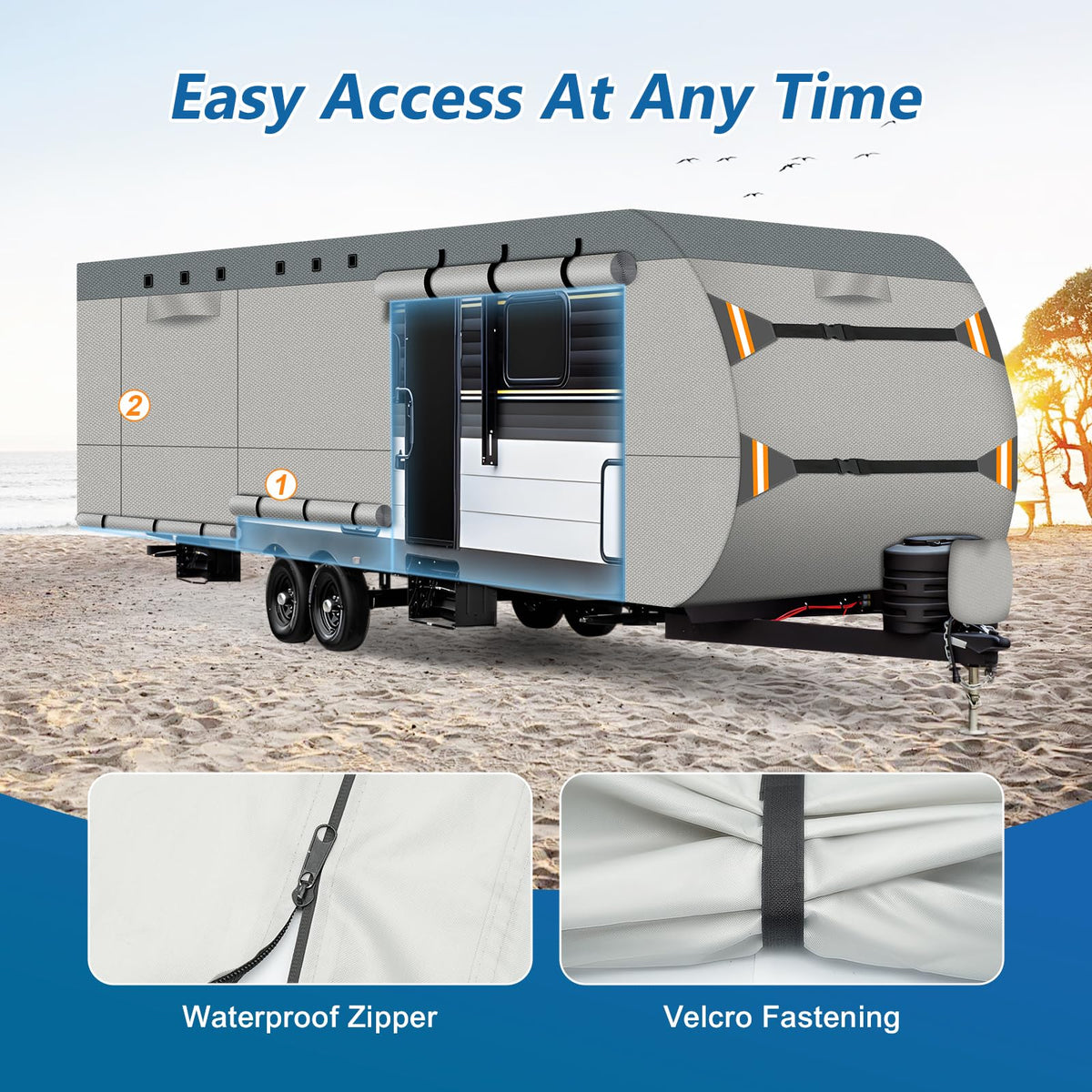 22-24 ft 500D Oxford Waterproof Travel Trailer Cover Z95962