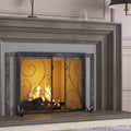 Fireplace Screen Steel Mesh Spark Guard 35" L x 28" H O650