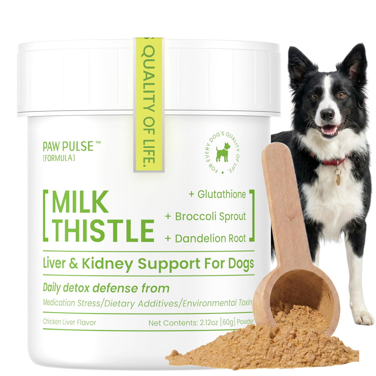 Milk Thistle & Silymarin Powder Liver Support for Dogs 2.12 oz X448