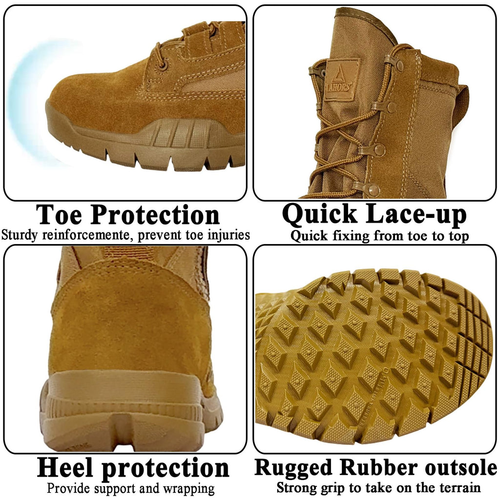 8 Inches Suede Leather Side Zipper Work Boots I864750