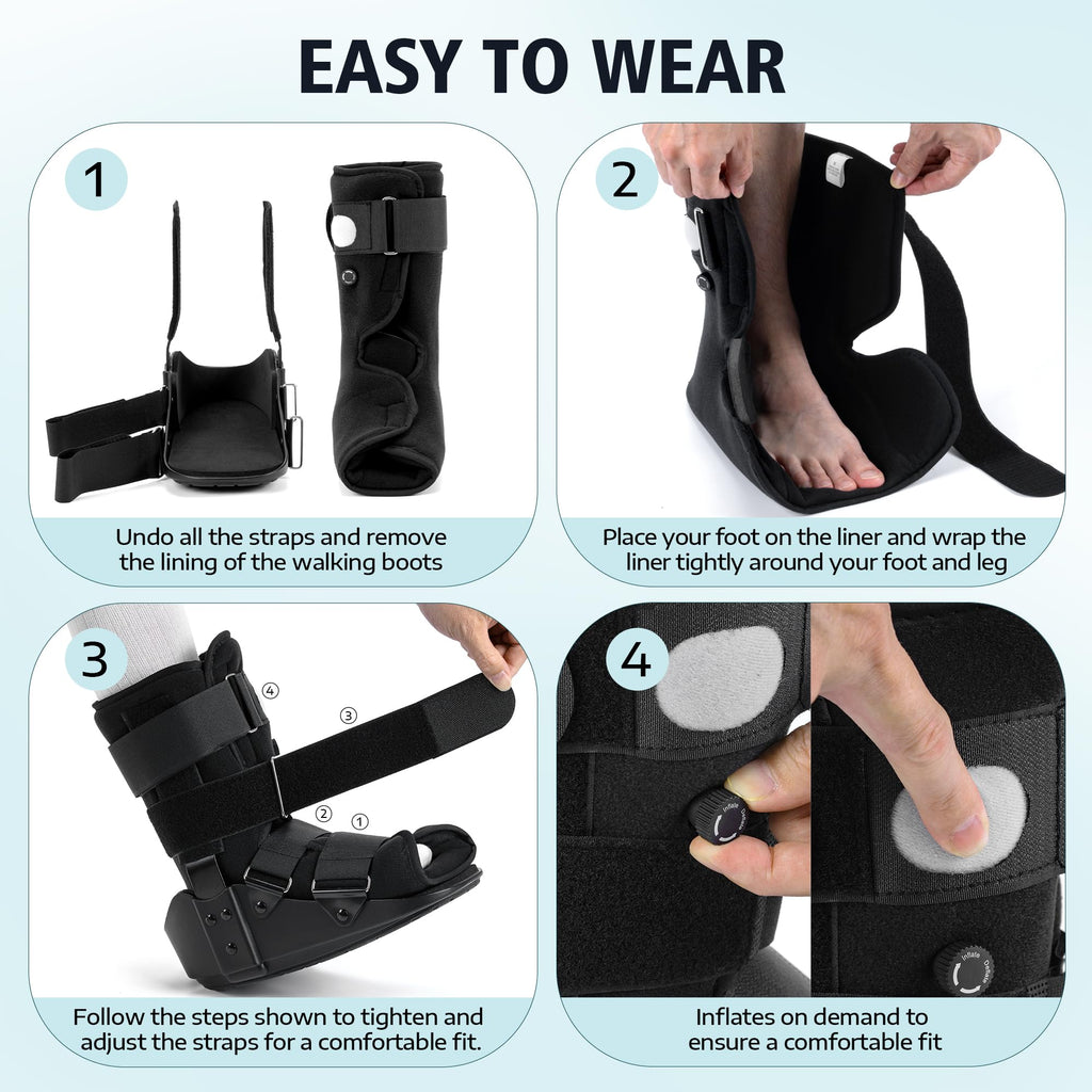 Adjustable Air Walking Boot Medium Black I222525