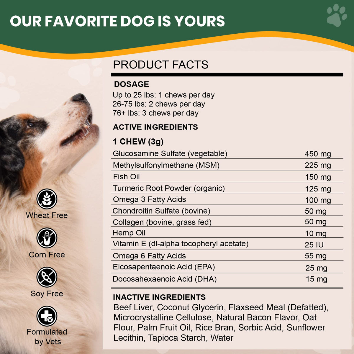 Hemp & Hips Large Breed Dog Joint Chews 60ct Y63131