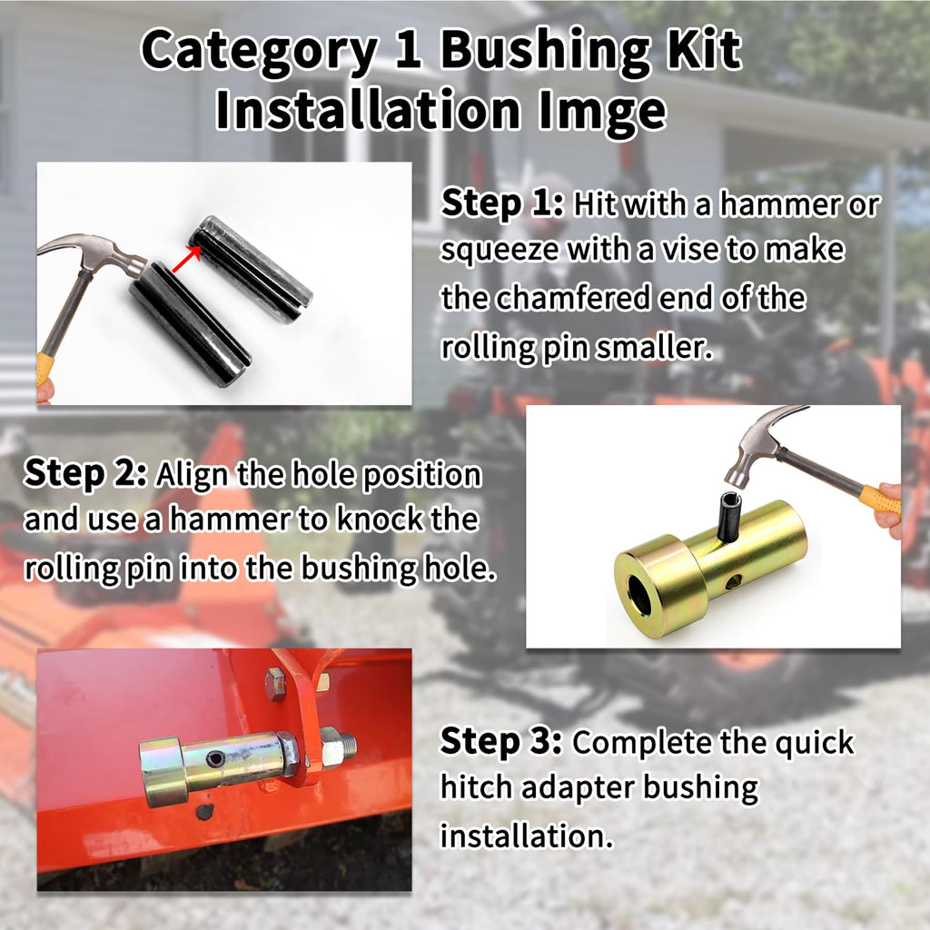 Quick Hitch Adapter Bushing Set with Top Link Bushings, 2 Pair, Gold F9237