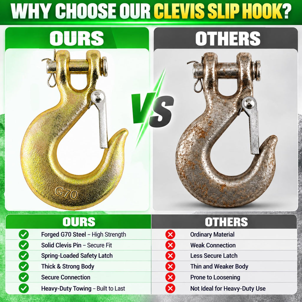 3/8" Chain Hooks, 2-Pack Heavy-Duty Clevis Slip Hook P35400