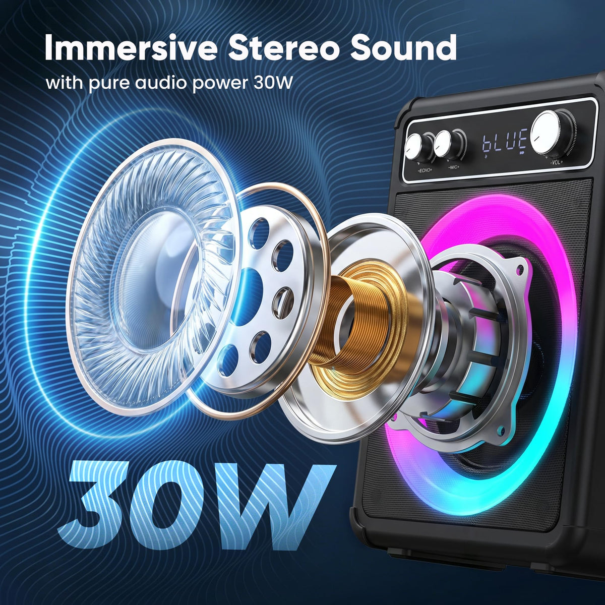 Karaoke Machine with 2 Wireless Mics G8829