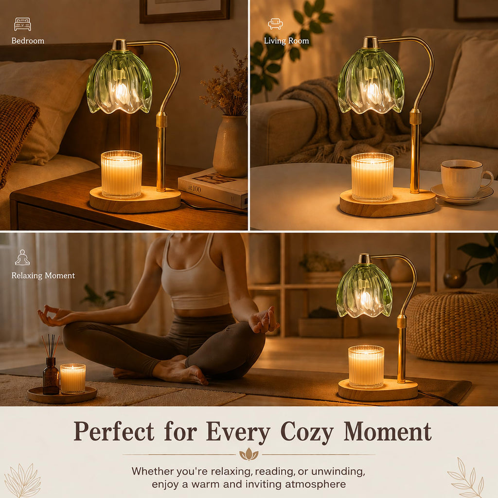 Green Dimmable Candle Warmer Lamp with Timer D2512