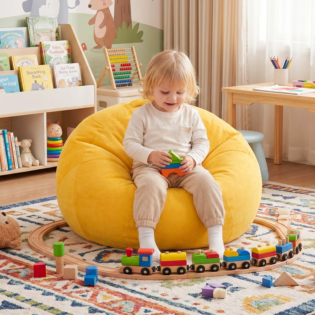 Yellow Kids Bean Bag Chair U383