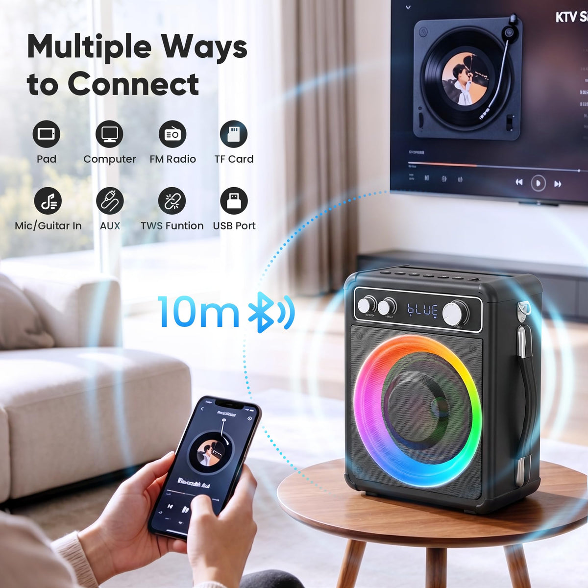 Karaoke Machine with 2 Wireless Mics G8829
