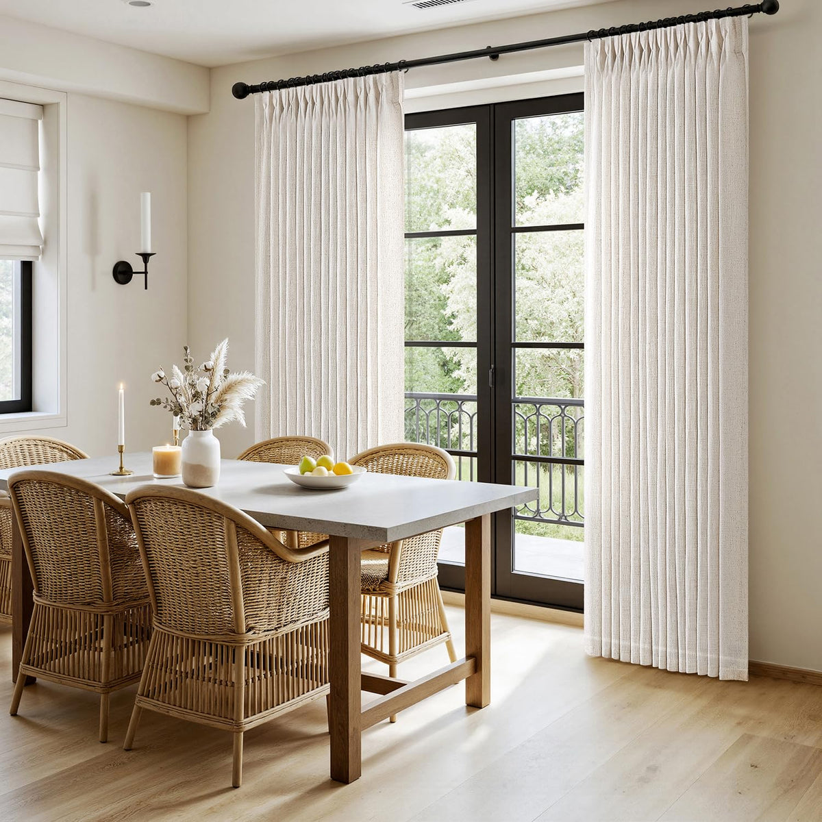 120 Inches Long 2 Panels Linen Curtains F6444