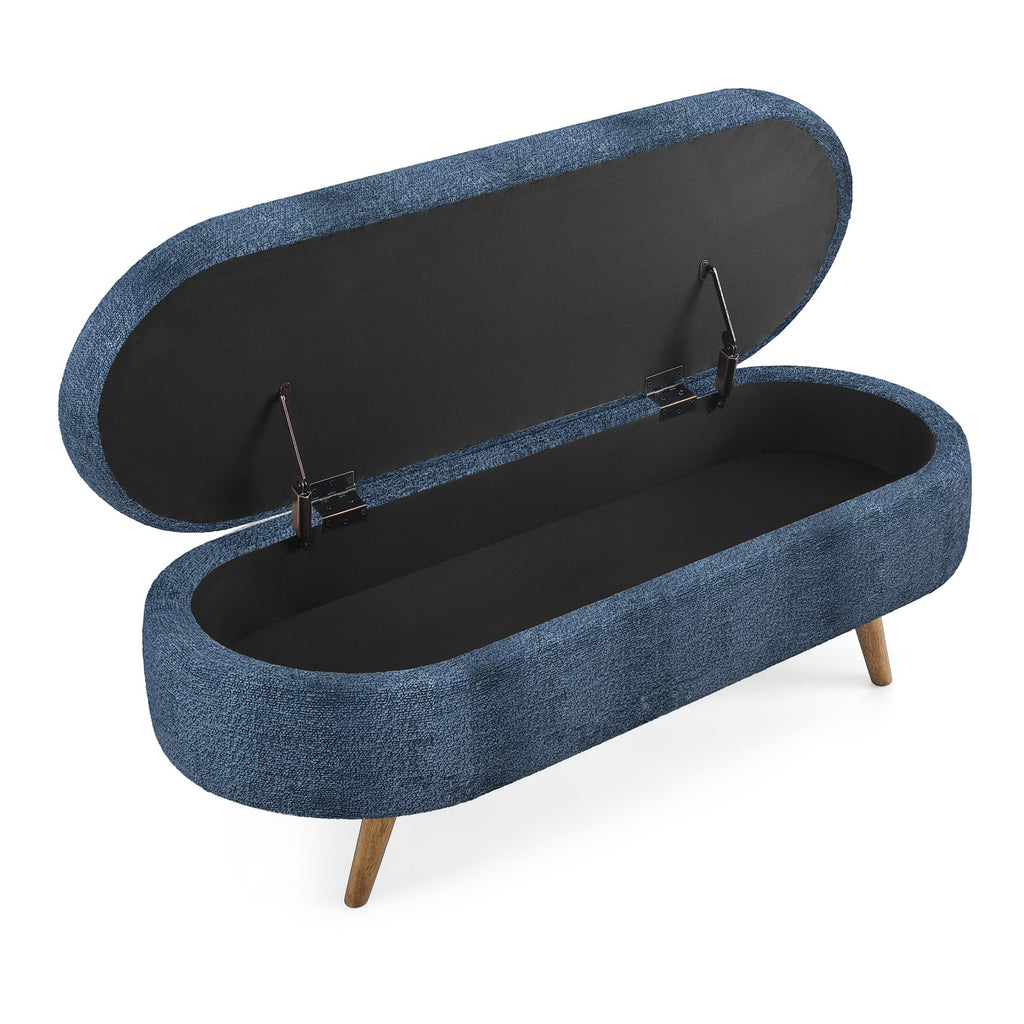 Oval Storage Bench with Rubber Wood Legs M531