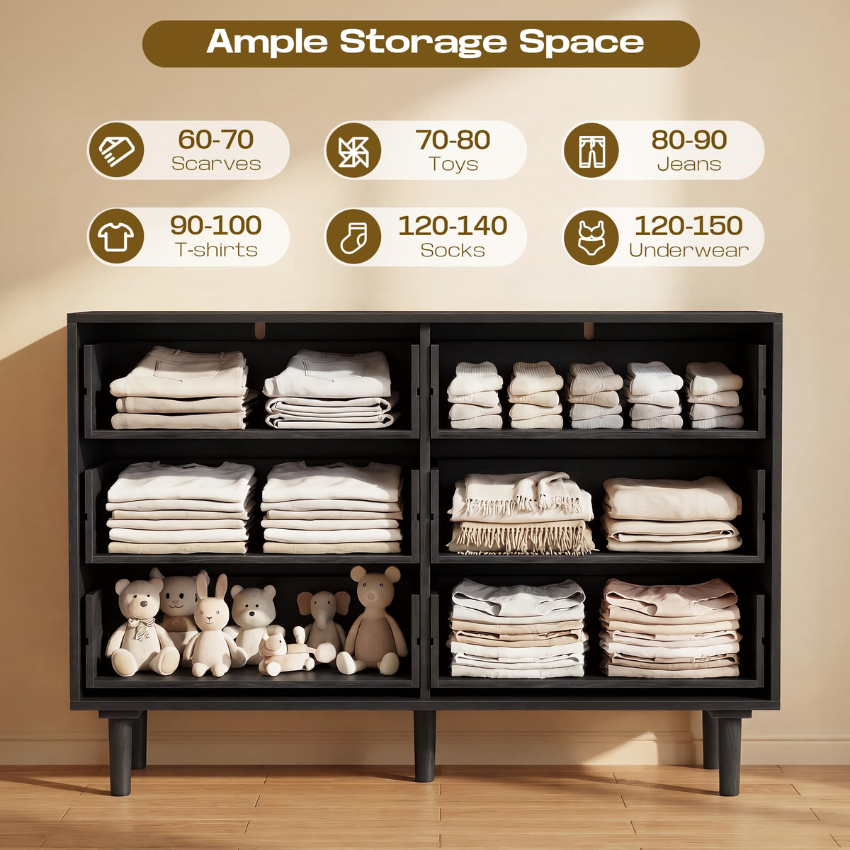 6 Drawer Rattan Wood Dresser Y9648