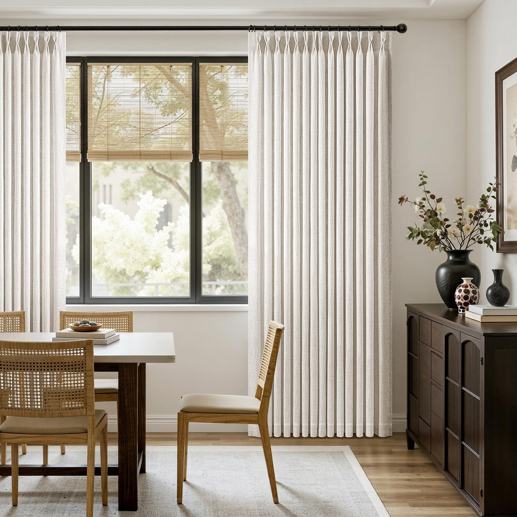 120 Inches Long 2 Panels Linen Curtains F6444