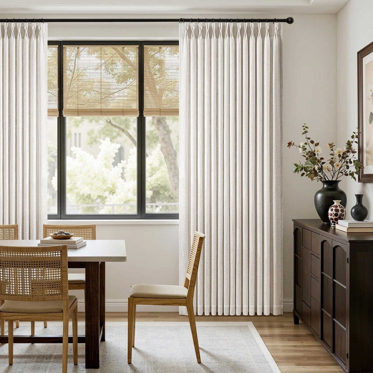 120 Inches Long 2 Panels Linen Curtains F6444