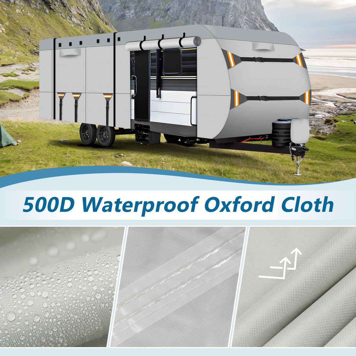 22-24 ft 500D Oxford Waterproof Travel Trailer Cover Z95962