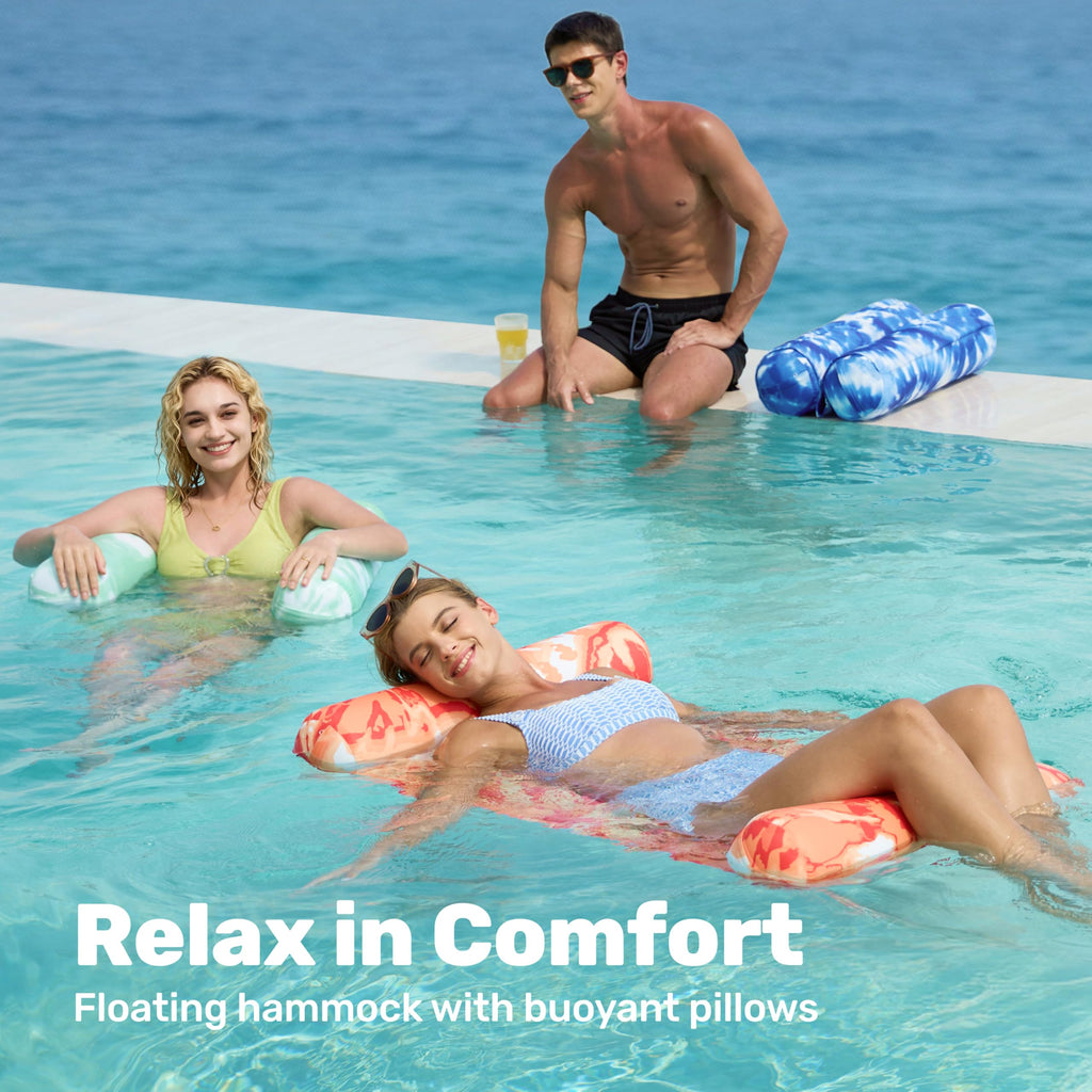 3 Pack 4-in-1 Inflatable Pool Floats Water Hammock Lounges G848940