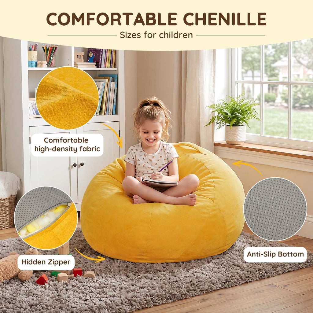 Yellow Kids Bean Bag Chair U383