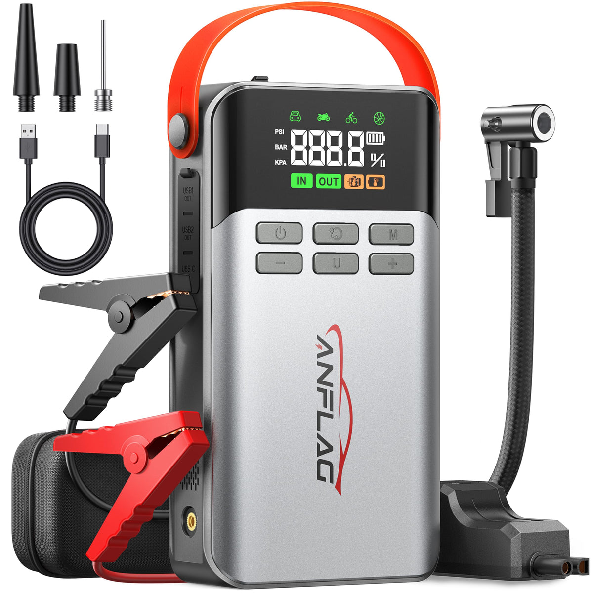 8-in-1 Car Jump Starter with Air Compressor R266191