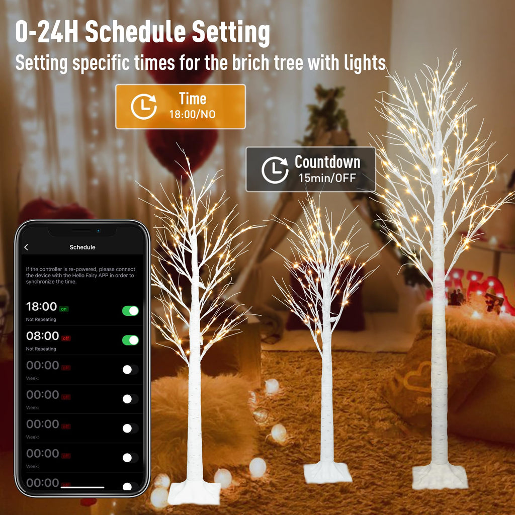 Lighted Birch Trees 4FT 5FT 6FT N460