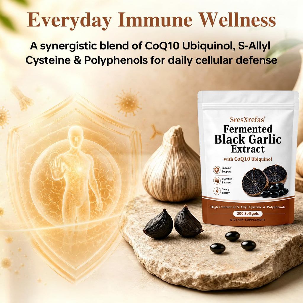 Black Garlic Extract with CoQ10, 300 Softgels H335