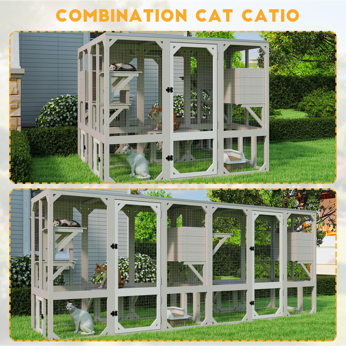 Wooden Catio with 4 Platforms I76551