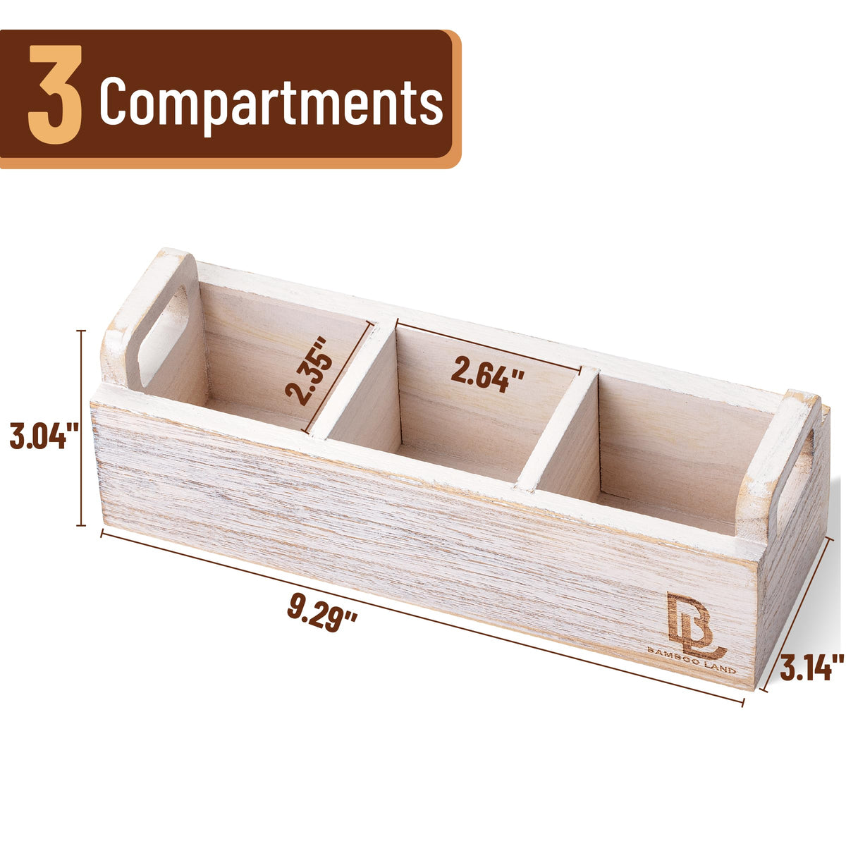 Wooden 3 Slot Tea Bag Organizer K6339